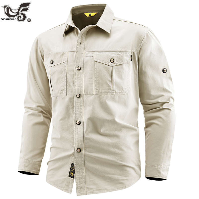 Tactical Military Shirt Cargo - Zakelijke militaire overhemden voor heren, tactische