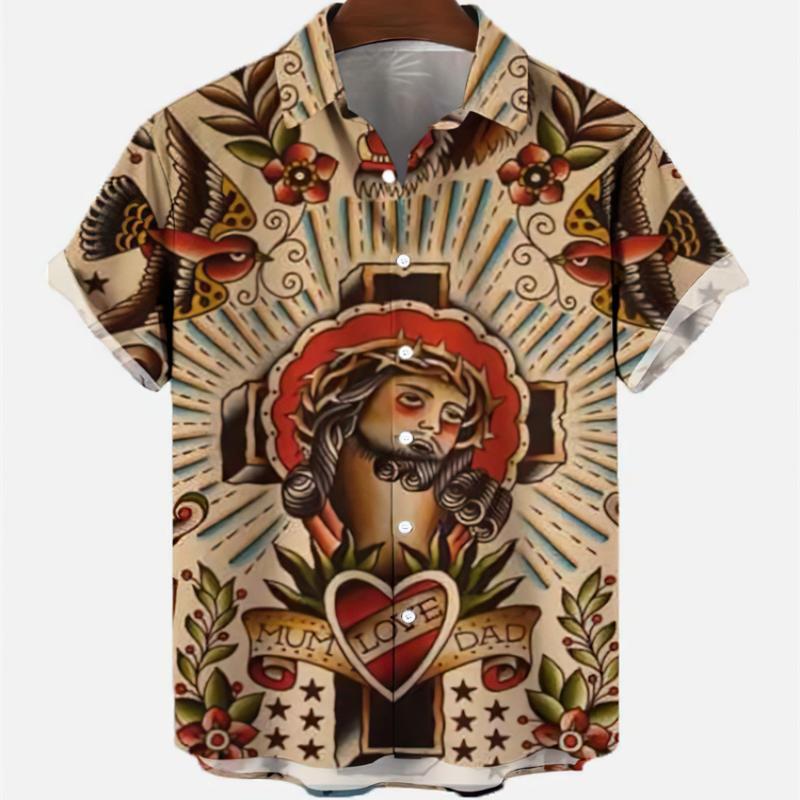 Vintage Hawaiian Floral Shirt - Hawaiiaanse Heren Vintage Zomershirts Met Korte