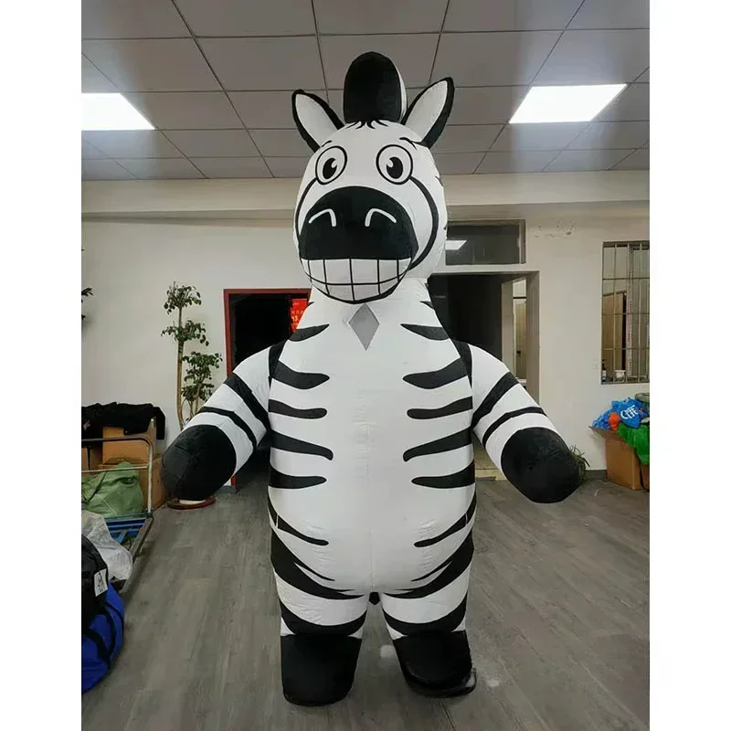 Suits - Opblaasbaar Zebra Mascottekostuum Volledig Pluche Pak