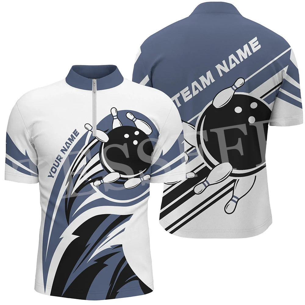 Short Sleeve Bowling Shirt Retro - Aangepaste Naam Strike Bowling Vlam Tattoo
