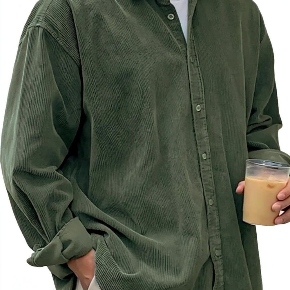 Heren Corduroy Overhemden Lang - Corduroy Button Up Shirt Men recensie en prijs
