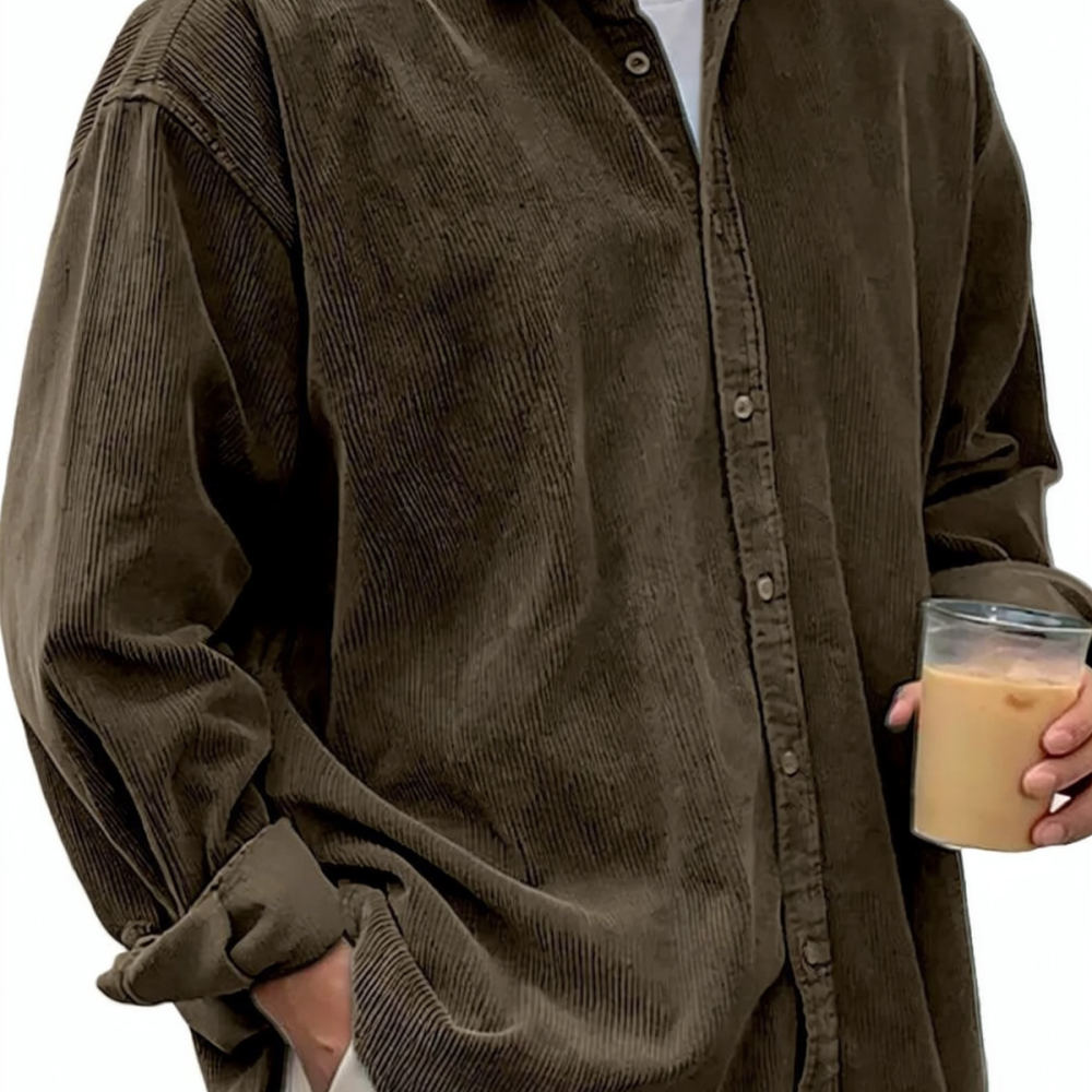 Heren Corduroy Overhemden Lang - Corduroy Button Up Shirt Men recensie en prijs