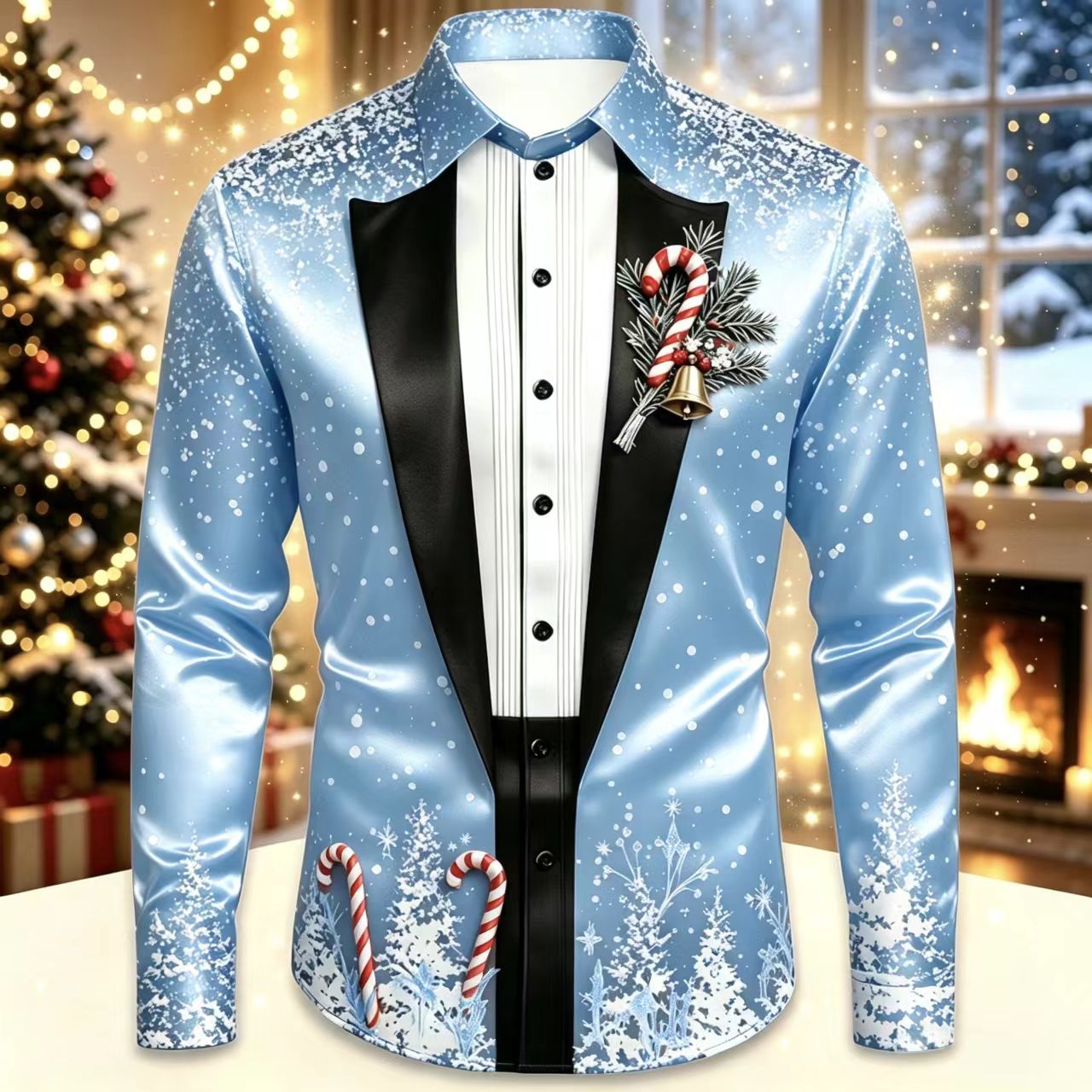 Men Christmas Satin Long Sleev - Mens Satin Silk Dress Shirt recensie en prijs