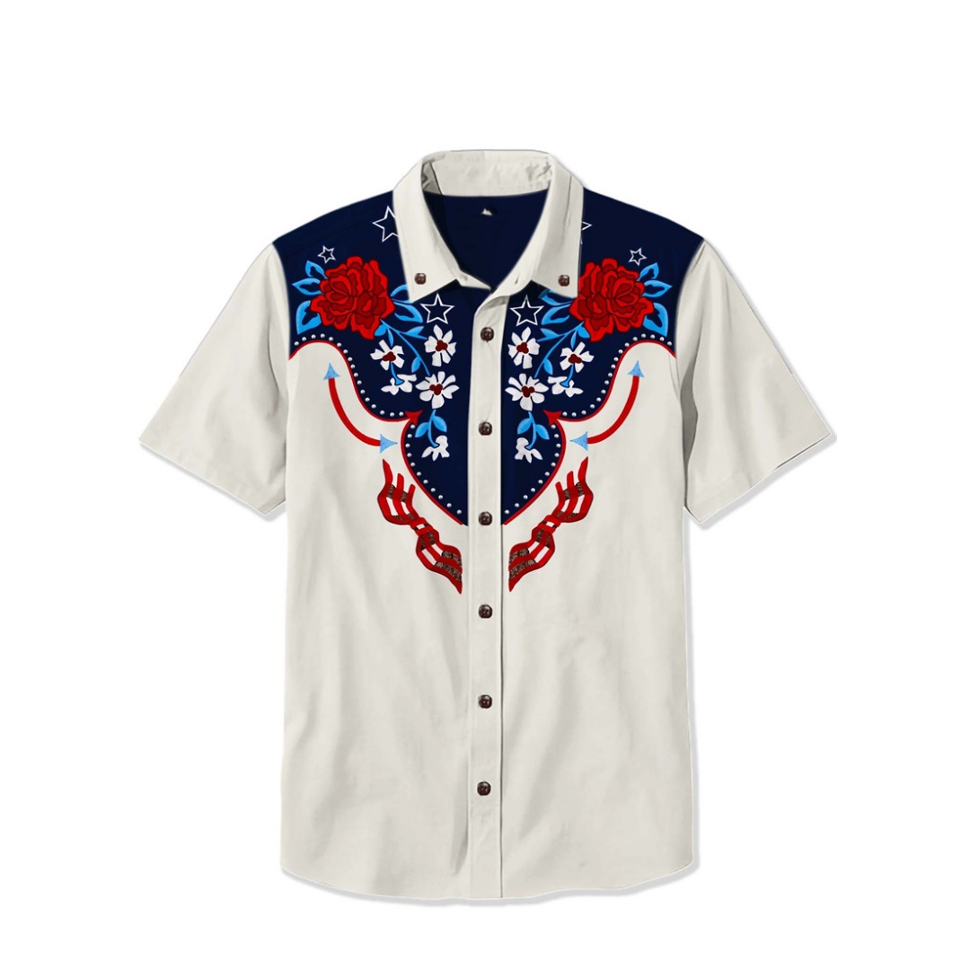 Herenoverhemd Retro Korte Mouw - Vintage Hawaiian Floral Shirt recensie en prijs